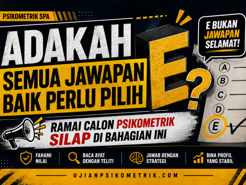 Adakah Semua Jawapan Baik Perlu Pilih E? Ramai Calon Psikometrik Silap Di Bahagian Ini