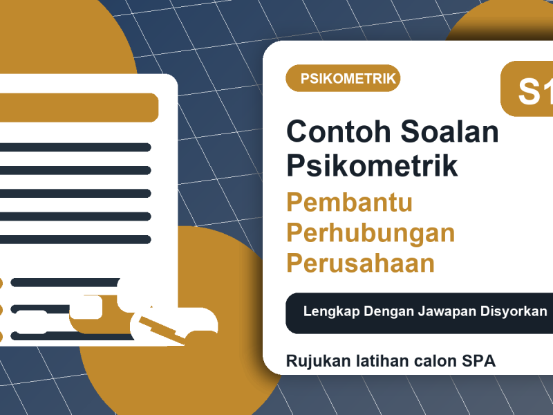 Contoh Soalan Psikometrik Pembantu Perhubungan Perusahaan S1 Lengkap Dengan Jawapan Disyorkan