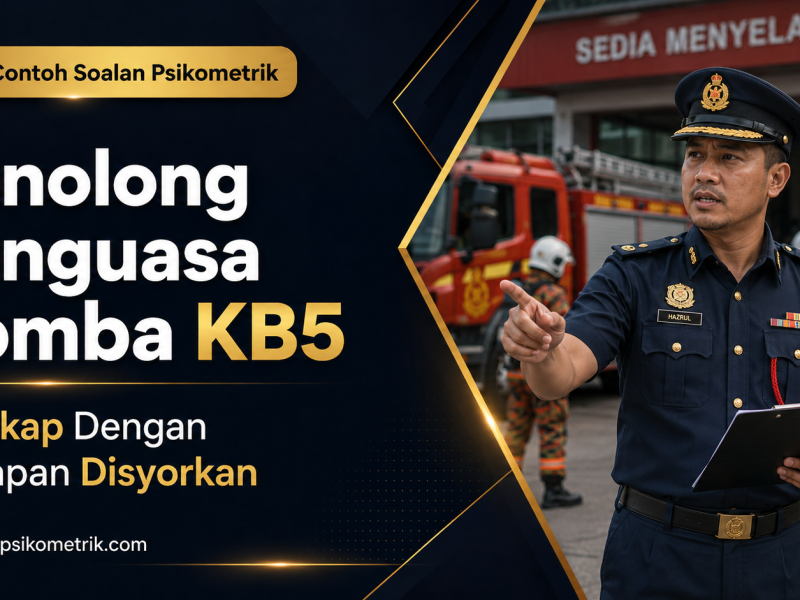 Contoh Soalan Psikometrik Penolong Penguasa Bomba KB5 Lengkap Dengan Jawapan Disyorkan