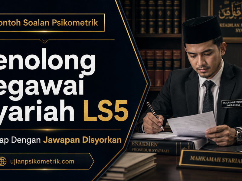 Contoh Soalan Psikometrik Penolong Pegawai Syariah LS5 Lengkap Dengan Jawapan Disyorkan