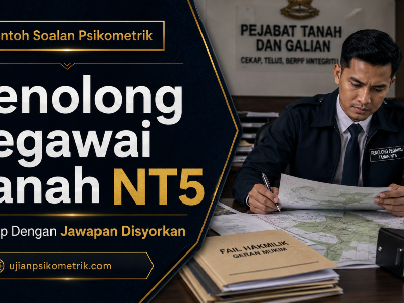 Contoh Soalan Psikometrik Penolong Pegawai Tanah NT5 Lengkap Dengan Jawapan Disyorkan