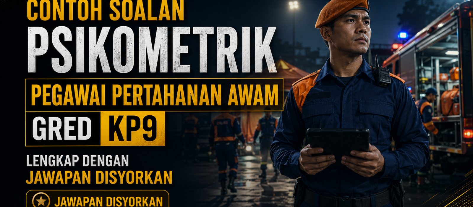 Contoh Soalan Psikometrik Pegawai Pertahanan Awam Gred KP9 Lengkap Dengan Jawapan Disyorkan