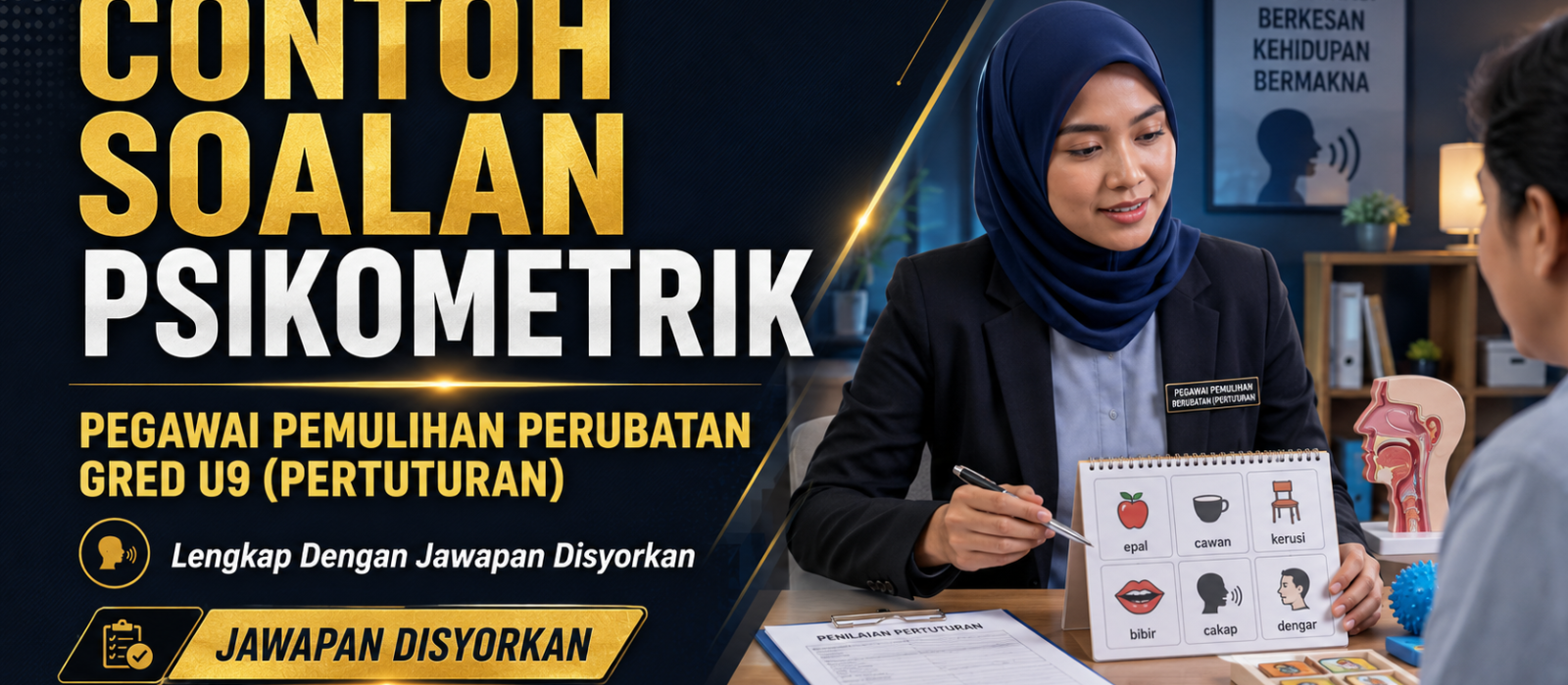 Contoh Soalan Psikometrik Pegawai Pemulihan Perubatan Gred U9 (Pertuturan) Lengkap Dengan Jawapan Disyorkan