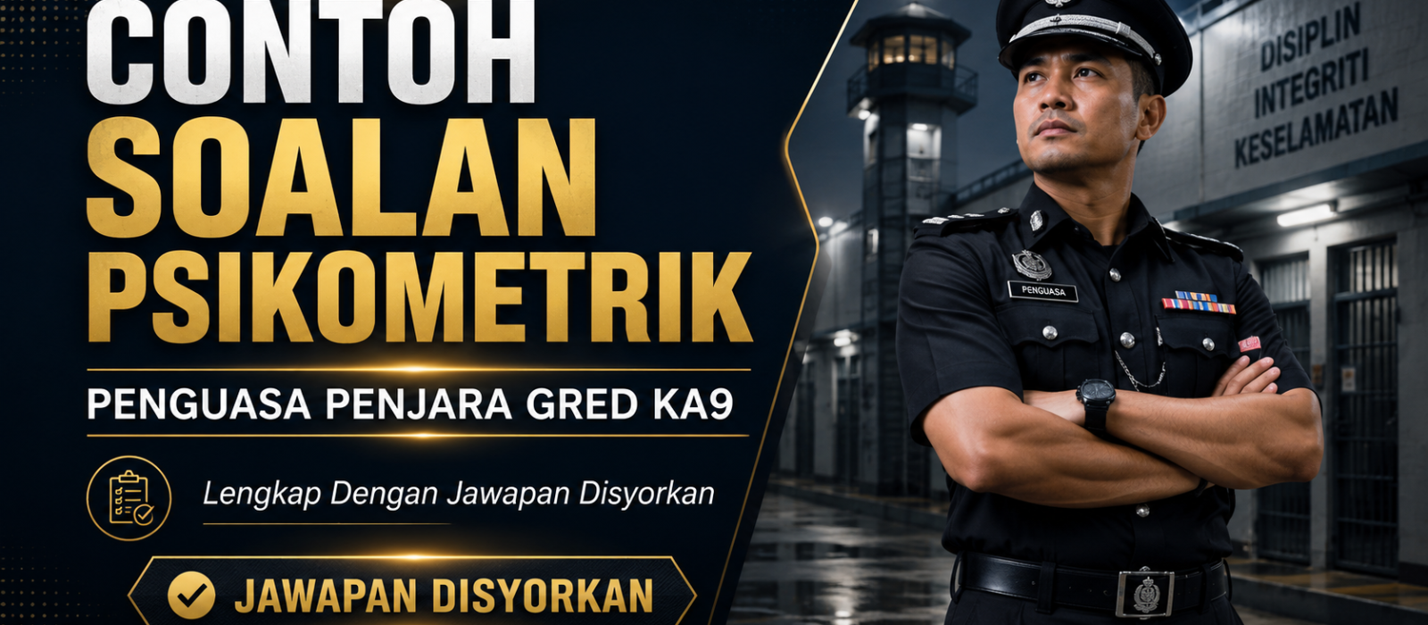 Contoh Soalan Psikometrik Penguasa Penjara Gred KA9 Lengkap Dengan Jawapan Disyorkan