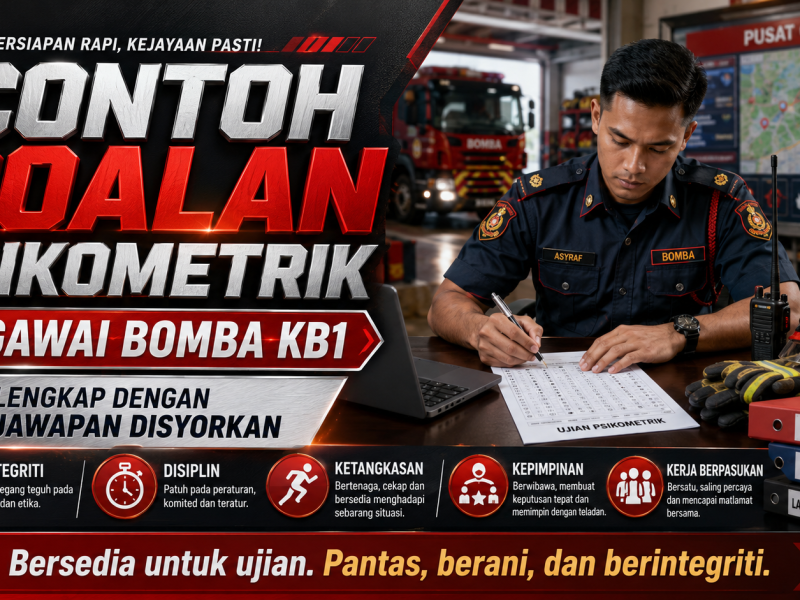 Contoh Soalan Psikometrik Pegawai Bomba KB1 Lengkap Dengan Jawapan Disyorkan