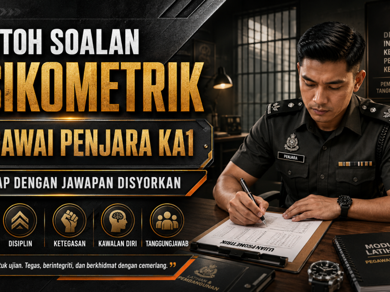 Contoh Soalan Psikometrik Pegawai Penjara KA1 Lengkap Dengan Jawapan Disyorkan