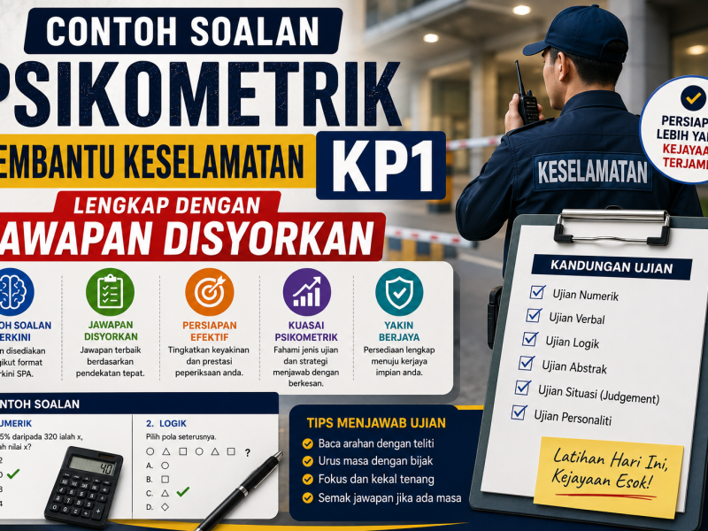 Contoh Soalan Psikometrik Pembantu Keselamatan KP1 Lengkap Dengan Jawapan Disyorkan