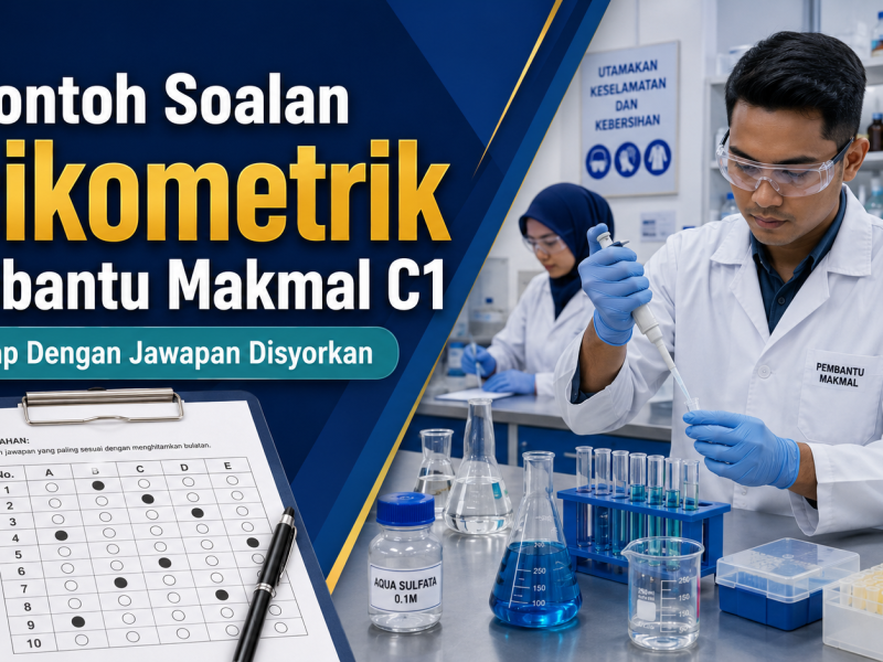Contoh Soalan Psikometrik Pembantu Makmal C1 Lengkap Dengan Jawapan Disyorkan