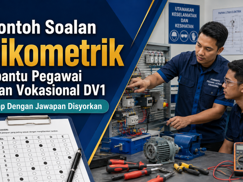 Contoh Soalan Psikometrik Pembantu Pegawai Latihan Vokasional DV1 Lengkap Dengan Jawapan Disyorkan