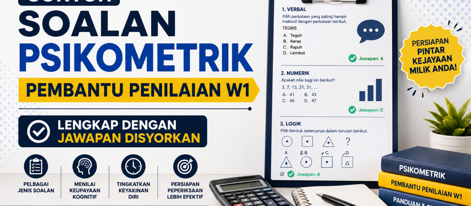 Contoh Soalan Psikometrik Pembantu Penilaian W1 Lengkap Dengan Jawapan Disyorkan