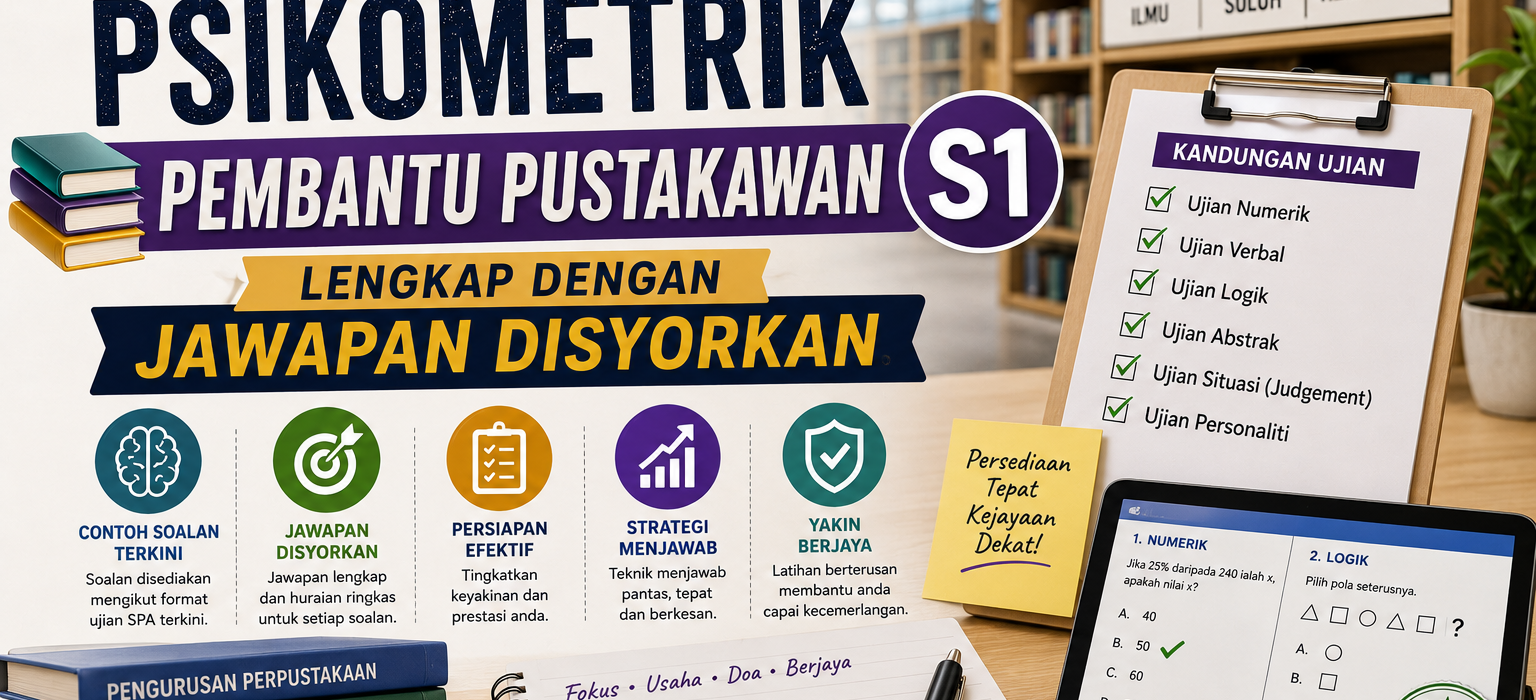 Contoh Soalan Psikometrik Pembantu Pustakawan S1 Lengkap Dengan Jawapan Disyorkan