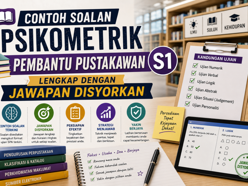 Contoh Soalan Psikometrik Pembantu Pustakawan S1 Lengkap Dengan Jawapan Disyorkan