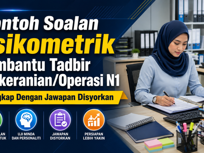 Contoh Soalan Psikometrik Pembantu Tadbir Perkeranian/Operasi N1 Lengkap Dengan Jawapan Disyorkan