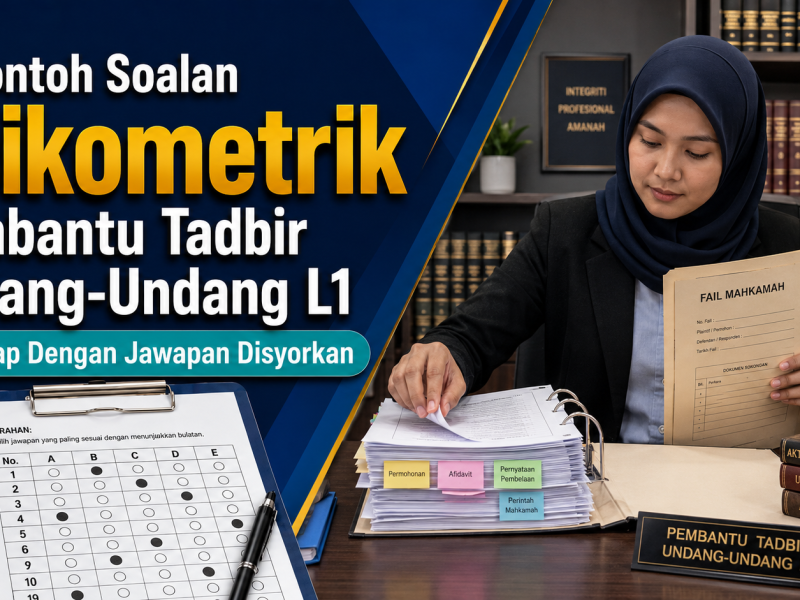 Contoh Soalan Psikometrik Pembantu Tadbir Undang-Undang L1 Lengkap Dengan Jawapan Disyorkan