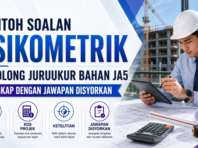 Contoh Soalan Psikometrik Penolong Juruukur Bahan JA5 Lengkap Dengan Jawapan Disyorkan