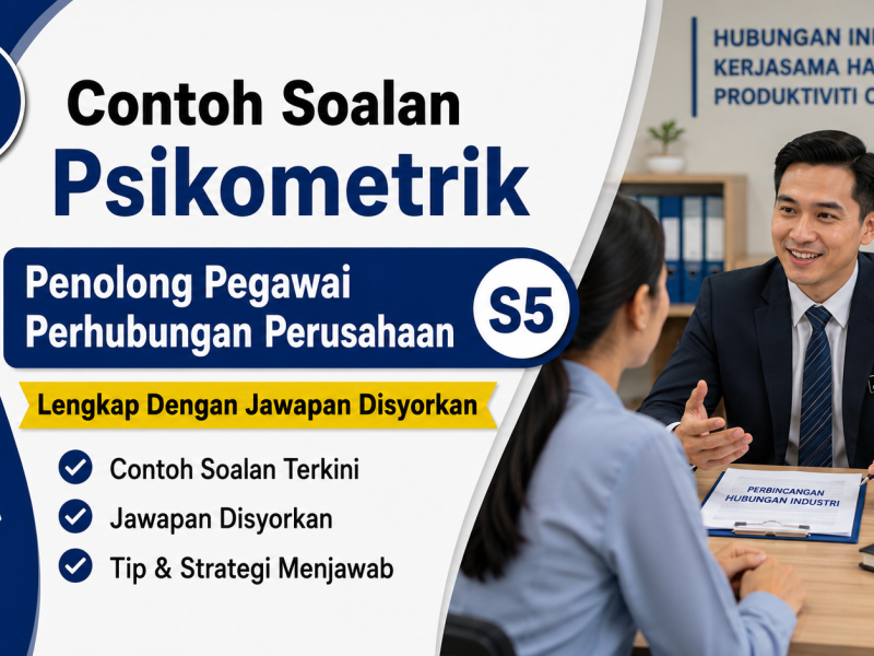 Contoh Soalan Psikometrik Penolong Pegawai Perhubungan Perusahaan S5 Lengkap Dengan Jawapan Disyorkan