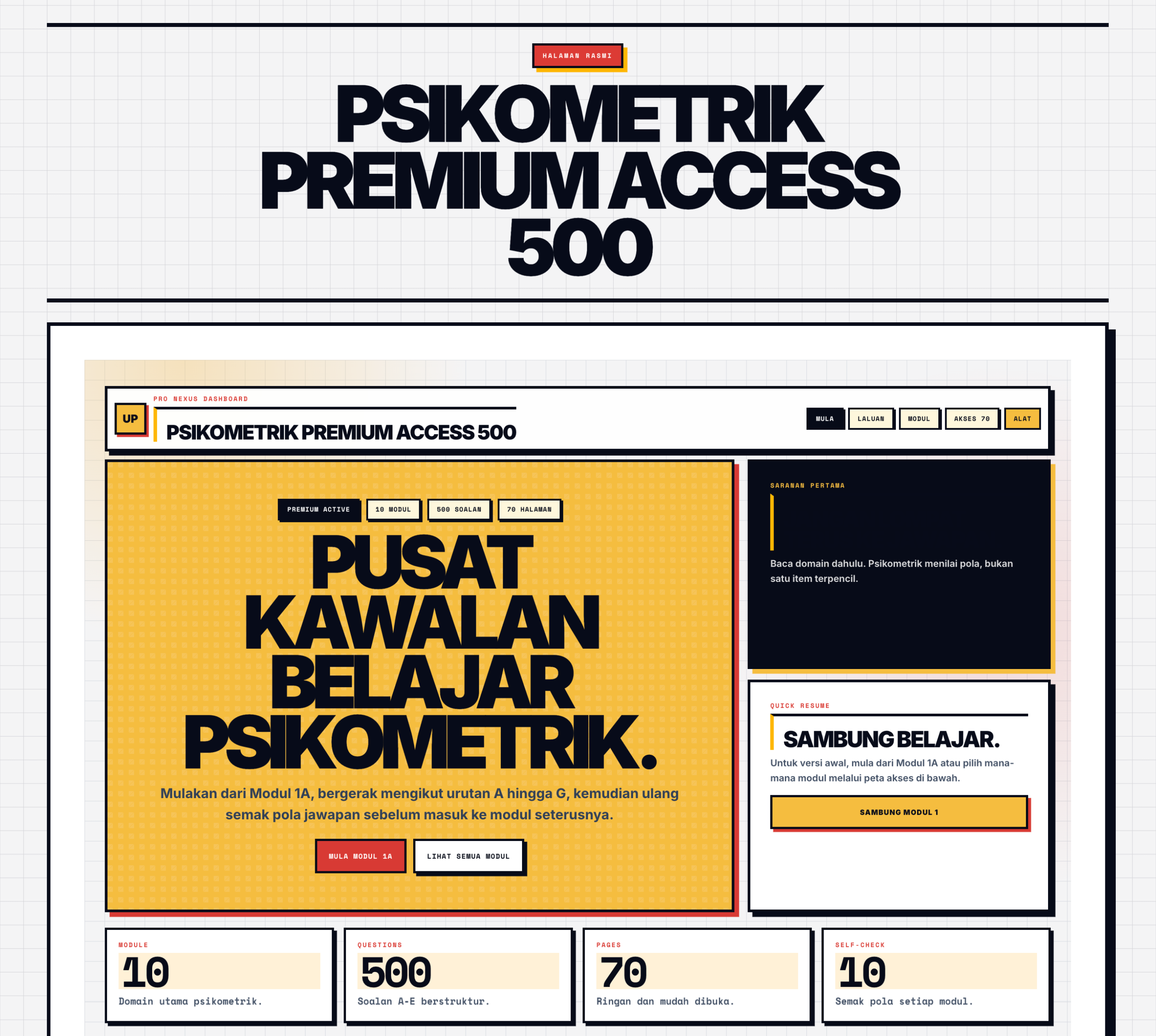 Dashboard Premium Access 500